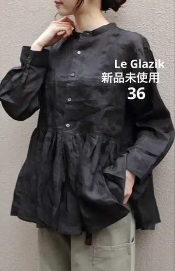 미사용 새상품 르 글라지크 le Glazik 라미 개더 플레어 셔츠