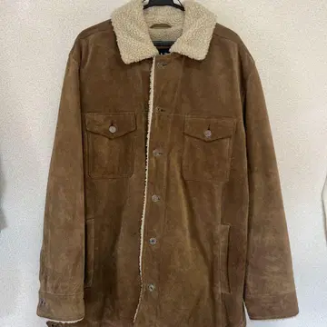 올드 갭 보아 카라 부착 브라운 자켓
