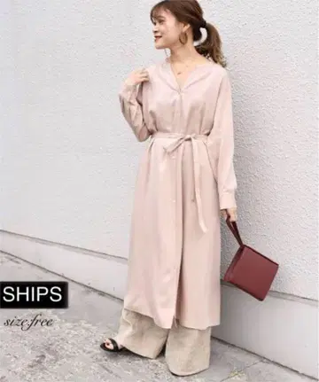 새상품급 쉽스 2way 긴팔 셔츠 원피스 코트 원피스 겉옷