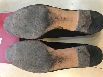 페라가모 블랙 스웨이드 펌프스 22.5cm