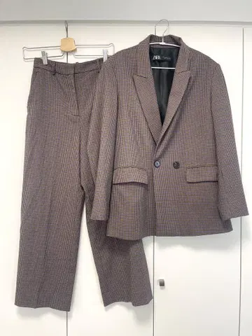 ZARA 셋업 자켓 팬츠 브라운 x 블루