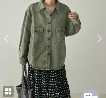 [ 재가격 인하 ] 제품 씻은 컬러 데님 셔츠 자켓