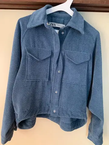 ZARA 파랑 코듀로이 셔츠 자켓