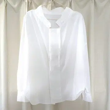 맥피 파인코튼 브로드 프릴 칼라 블라우스 화이트