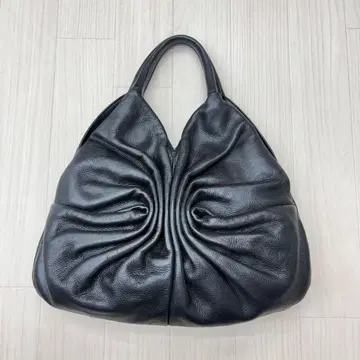 아르칸 천연 가죽 소가죽 가죽 핸드백 블랙 벨도레 드레이프