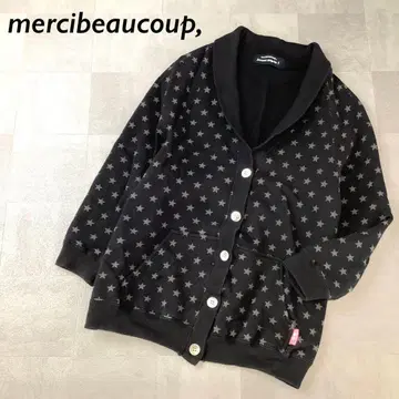 새상품급 mercibeaucoup, 숄카라 별 패턴 맨투맨 가디건