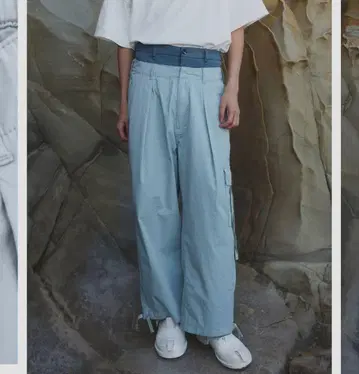 'Etra' cargo pants 라이트 블루 M 사이즈
