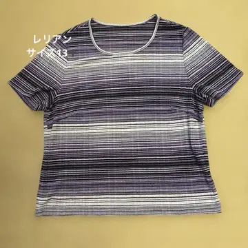 보라색 스트라이프 반팔 13