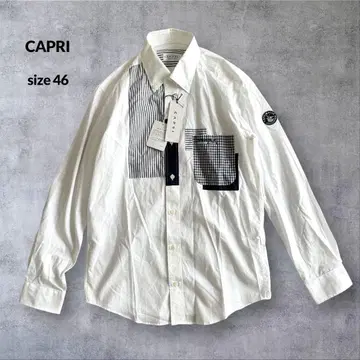 새상품 택 포함 CAPRI 긴팔 버튼 다운 셔츠 카프리 보더 체크