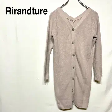 Rirandture 니트 원피스 긴팔 V넥 스트레이트 실루엣