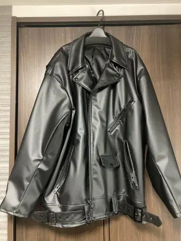 블랙 더블 라이더 자켓