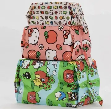 산리오 키티 BAGGU 파우치 세트 3D Zip Set 새상품
