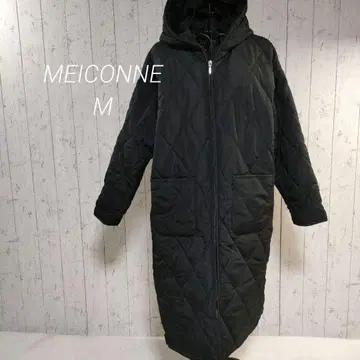 새상품급 MEICONNE 블랙 퀼팅 롱 코트 M