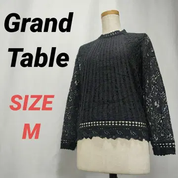 Grand Table 스콧 클럽 레이스 블라우스 케미컬 레이스 블랙 M