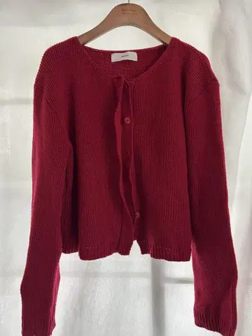 ohotoro Hidden Crop Cardigan red