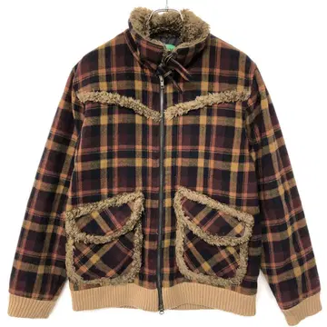 DUDE DO 한국제 아메카지 구제 의류 체크 플리스 보아 자켓