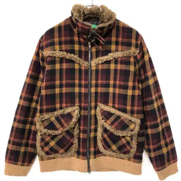 DUDE DO 한국제 아메카지 구제 의류 체크 플리스 보아 자켓