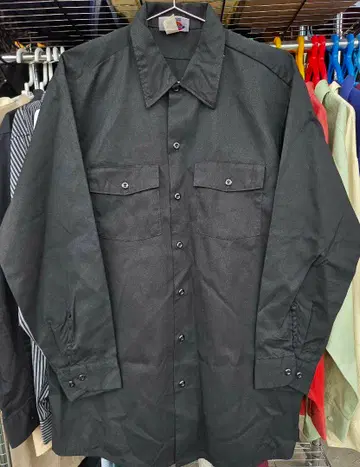 Dickies 블랙 긴팔 셔츠 오버 사이즈