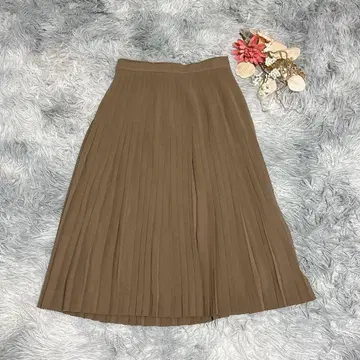ungaro 웅가로 ( M ) 플리츠 스커트 롱 기장 무지 울 100%