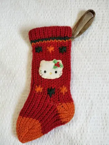 [ 레어 2001년 ] 헬로키티 크리스마스 데코레이션 니트 삭스