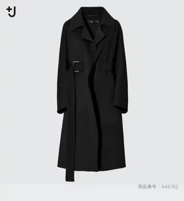 유니클로 +J 캐시미어 블렌드 랩 코트 블랙 L 사이즈