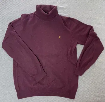 Farah 버건디 터틀넥 스웨터 M