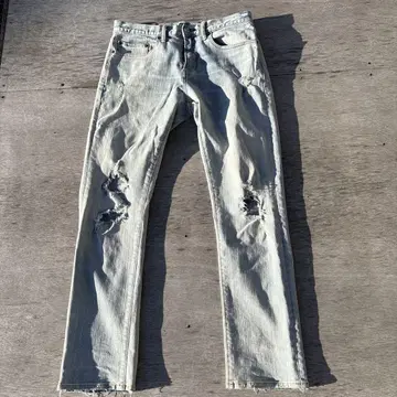 GAP 데미지 가공 데님 팬츠 라이트 블루