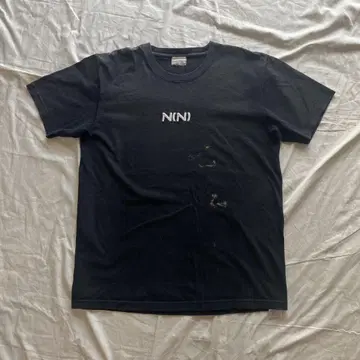 NUMBER (N)INE 자수 로고 T셔츠 넘버나인 페이드 데미지