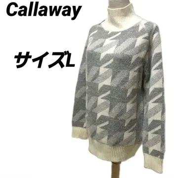 Callaway 기하학 패턴 터틀넥 니트 스웨터 L 골프웨어