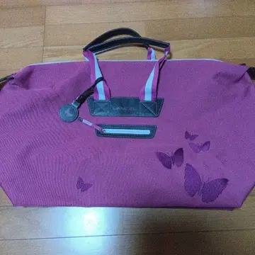 Lancel 핑크 나비 자수 보스턴 백