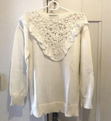 leur logette 룰르 로젯 화이트 레이스 니트 스웨터 사이즈 1