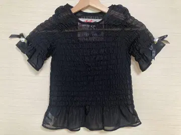 jenny fax 블랙 상의 리본