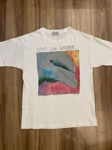 90s USA fabric art 아트 멸종 위기종 돌고래 좋은 배색