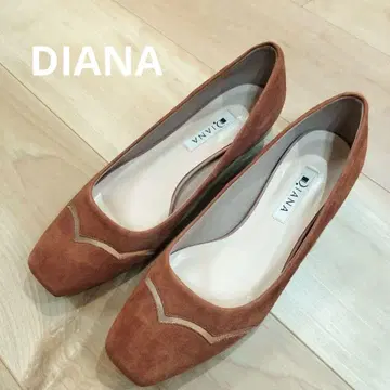 새상품급 DIANA 스웨이드 브라운 플랫 펌프스