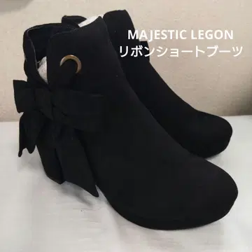 MAJESTIC LEGON 사이드 리본 숏부츠