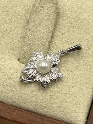 MIKIMOTO 탑 진주 펄 실버 목걸이