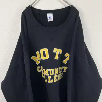멕시코제 90s Russell 러셀 칼리지 맨투맨 블랙
