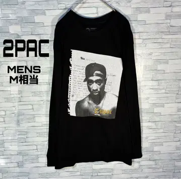 [ USA 구제 의류 ] 2PAC 롱 T셔츠 M 상당 사진 모티브 백 택