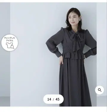 [ 새상품급 ] 내추럴 뷰티 베이직 리본 타이 양류 원피스