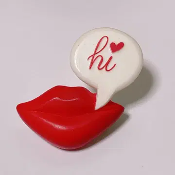 80s 빈티지 Hallmark 발렌타인 립 브로치