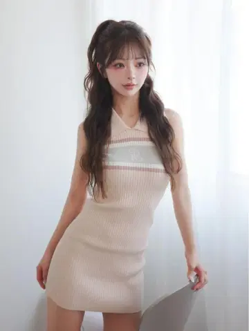 Darich 로고 아메스리 니트 미니 원피스