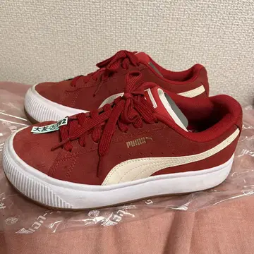 PUMA 푸마 스웨이드 마유 스니커즈 레드 빨간색 22.5cm 통굽
