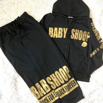 BABY SHOOP 셋업 블랙 맨투맨 프리 사이즈