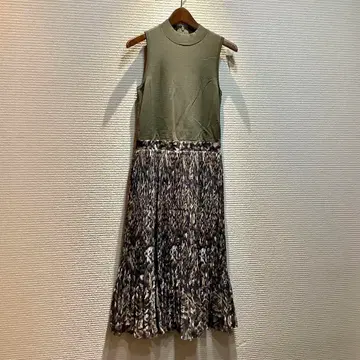 TED BAKER 테드베이커 롱 원피스 플리츠 스커트 카키