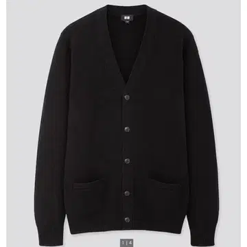 인기 UNIQLO 프리미엄 라무 V넥 가디건 블랙 M 유니클로