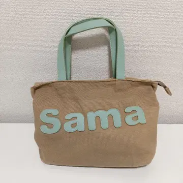 SAMANTHA THAVASA 로고 토트백 베이지 민트 그린