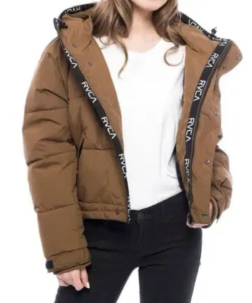 RVCA 후드 부착 브라운 다운 자켓