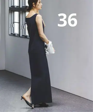 [NOBLE] 니트라이크 조젯 2way 원피스 네이비 36