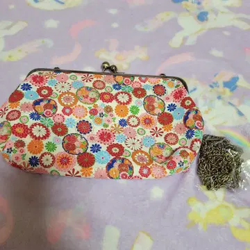 G3sewing 스퀘어 파우치 대 꽃무늬 화이트