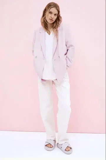핑크 더블 브레스트 자켓